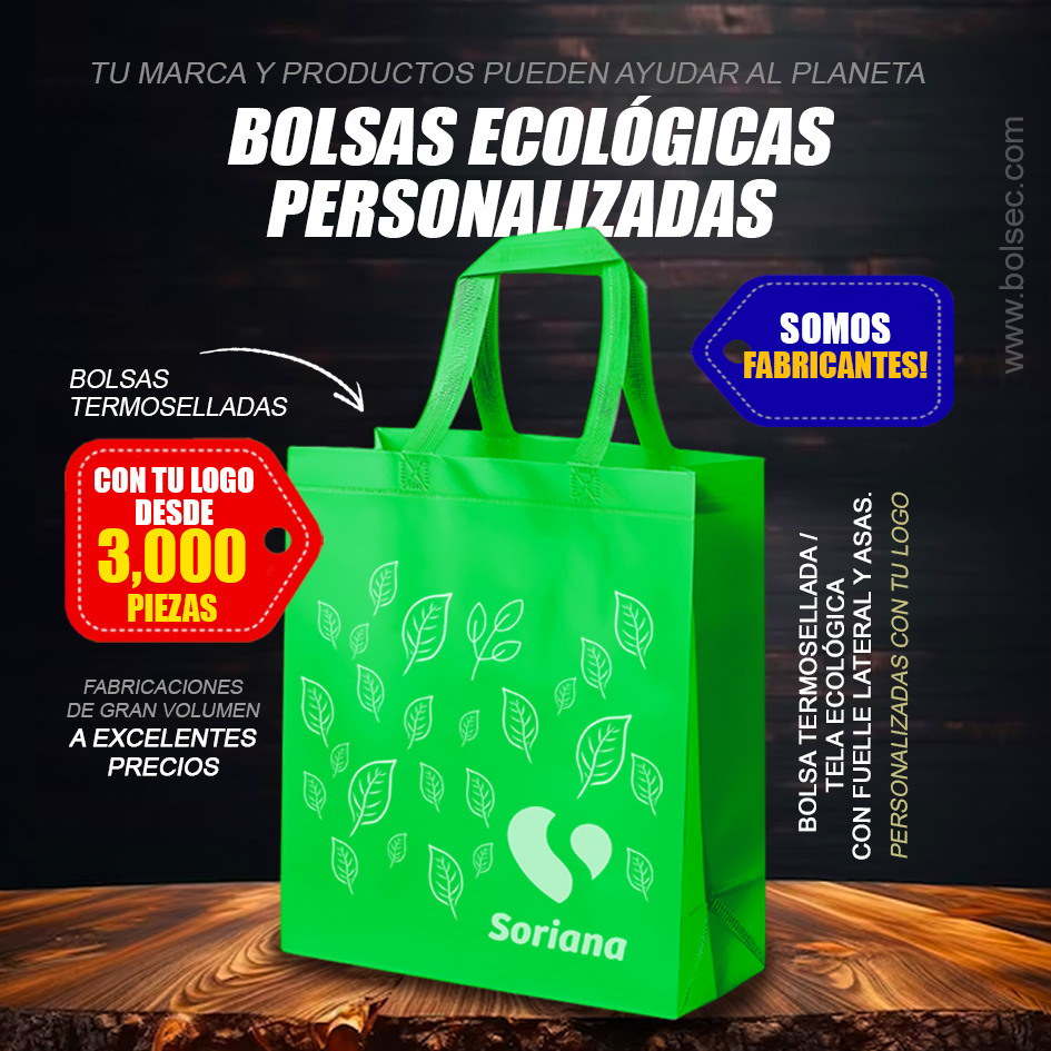 bolsas de tela ecologicas termoselladas impresas con tu logo en ciudad de mexico