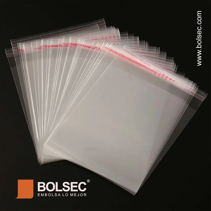 medidas de bolsas de celofan con adhesivo